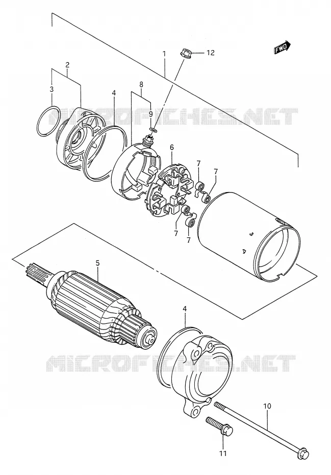 STARTER MOTOR Suzuki MOTO 1400 INTRUDER 1987  VS1400GLPH(E28)