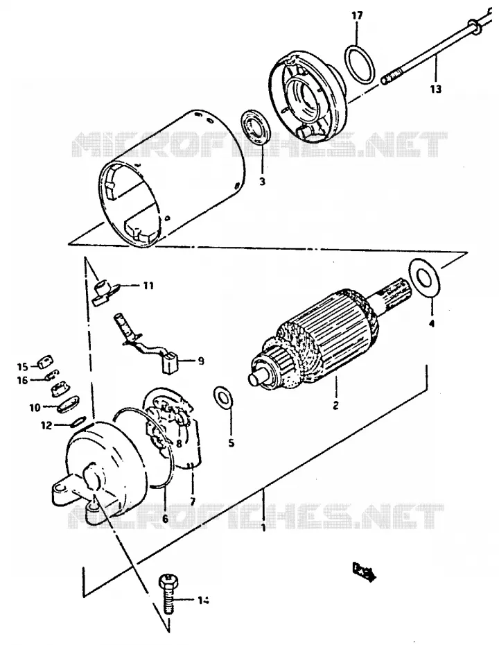STARTER MOTOR Suzuki MOTO 650 XN85-T 1983  XN85D