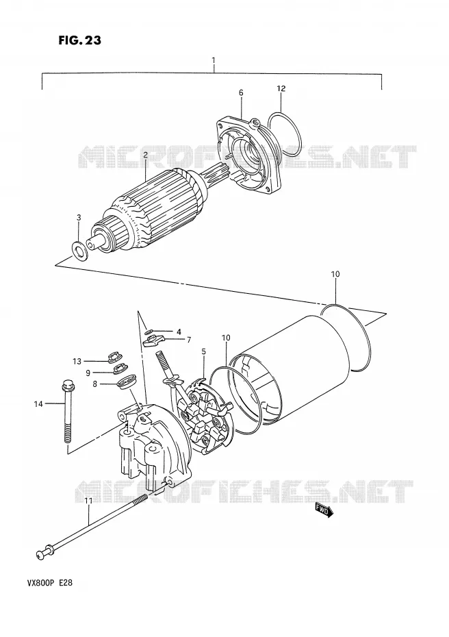 STARTER MOTOR Suzuki MOTO 800 VX 1991  VX800M(E28)