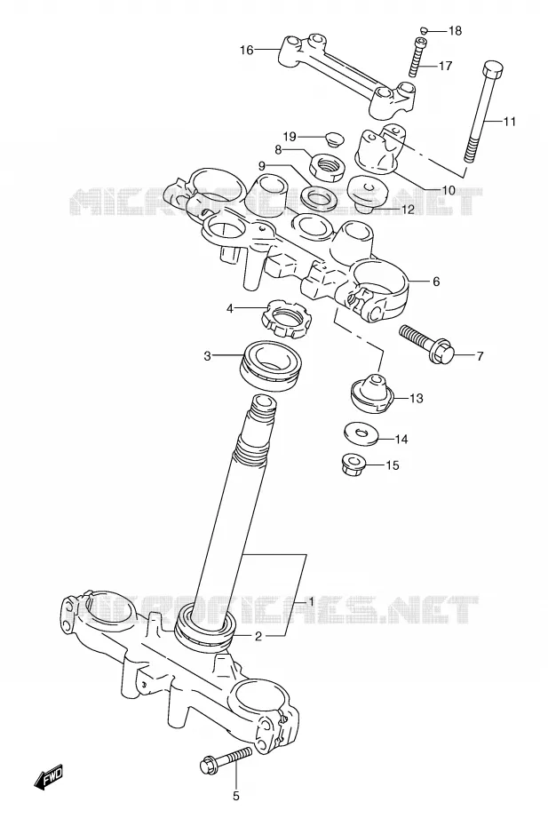 STEERING COLUMN Suzuki MOTO 650 FREEWIND 2000  XF650Y(E2)