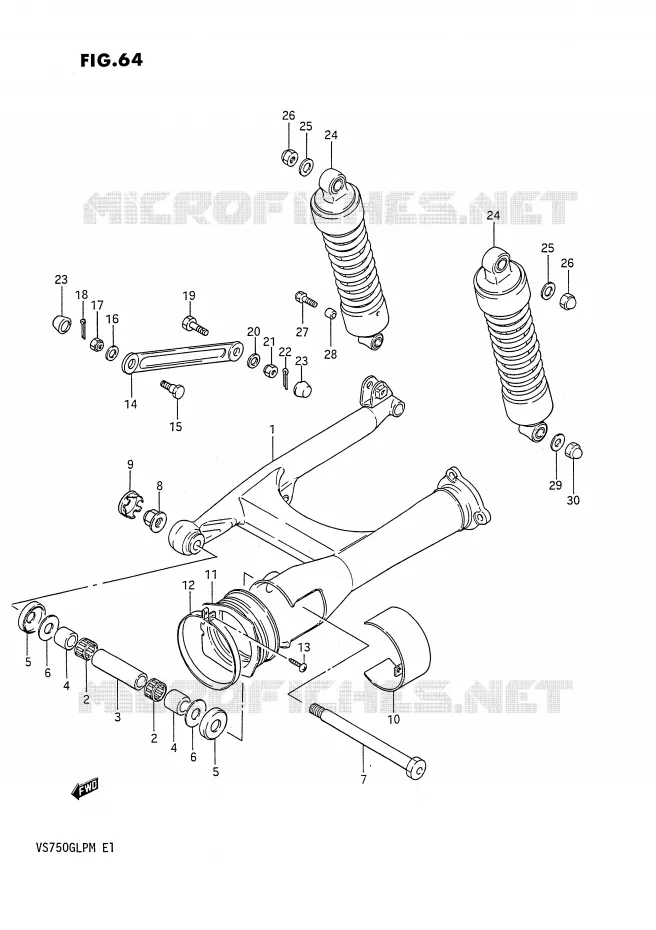 SWINGARM (MODEL F) Suzuki MOTO 750 INTRUDER 1991  VS750GLFM(E1)