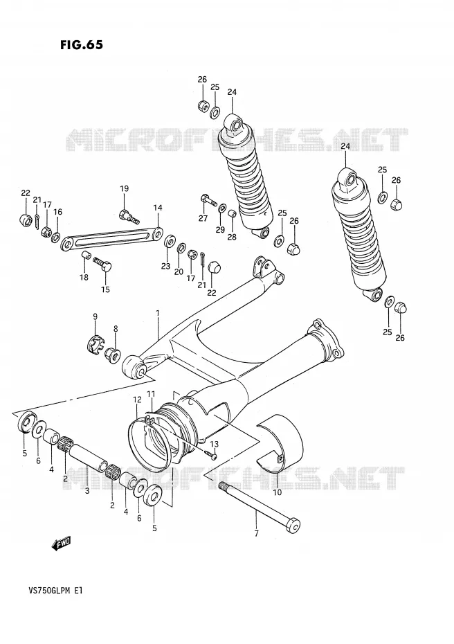 SWINGARM (MODEL G) Suzuki MOTO 750 INTRUDER 1990  VS750GLPL(E1)
