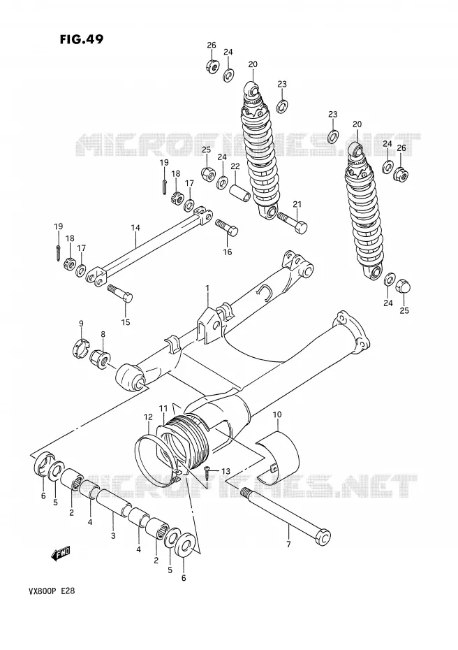 SWINGARM Suzuki MOTO 800 VX 1992  VX800N(E28)