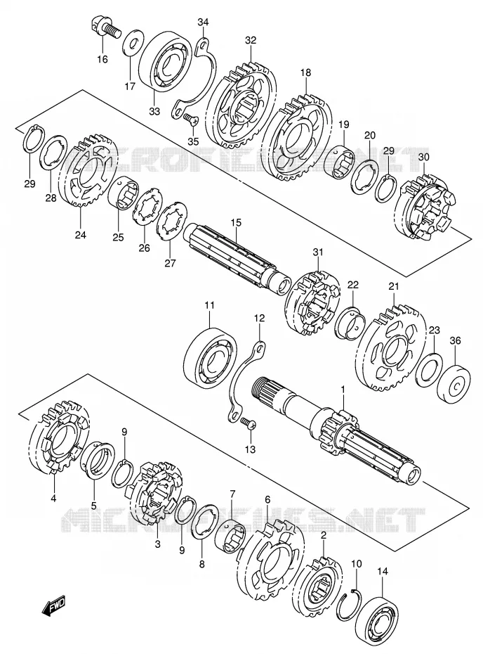 TRANSMISSION (MODEL K5) Suzuki MOTO 800 VOLUSIA 2003  VL800K3(E2)