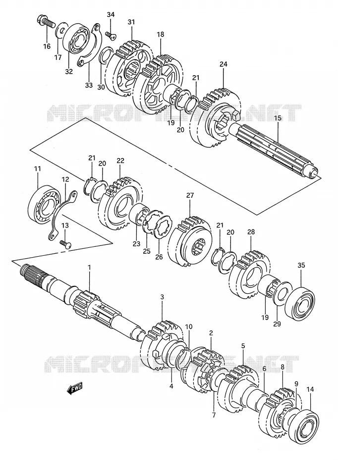 TRANSMISSION (MODEL R/S) Suzuki MOTO 1400 INTRUDER 1995  VS1400GLPS(E28)