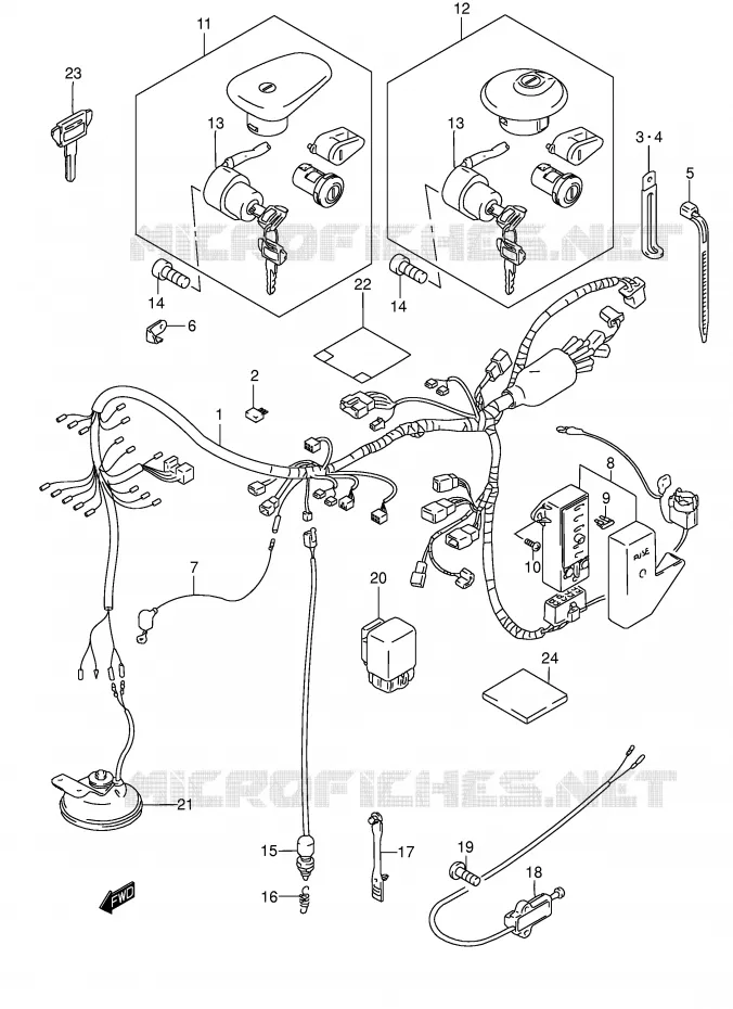 WIRING HARNESS (MODEL K1/K2/K3) Suzuki MOTO 800 INTRUDER 2002  VS800GLK2(E3/E28)