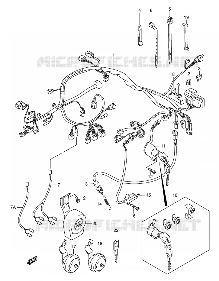 WIRING HARNESS (MODEL K3) Suzuki MOTO 1500 INTRUDER 2002  VL1500K2(E2)