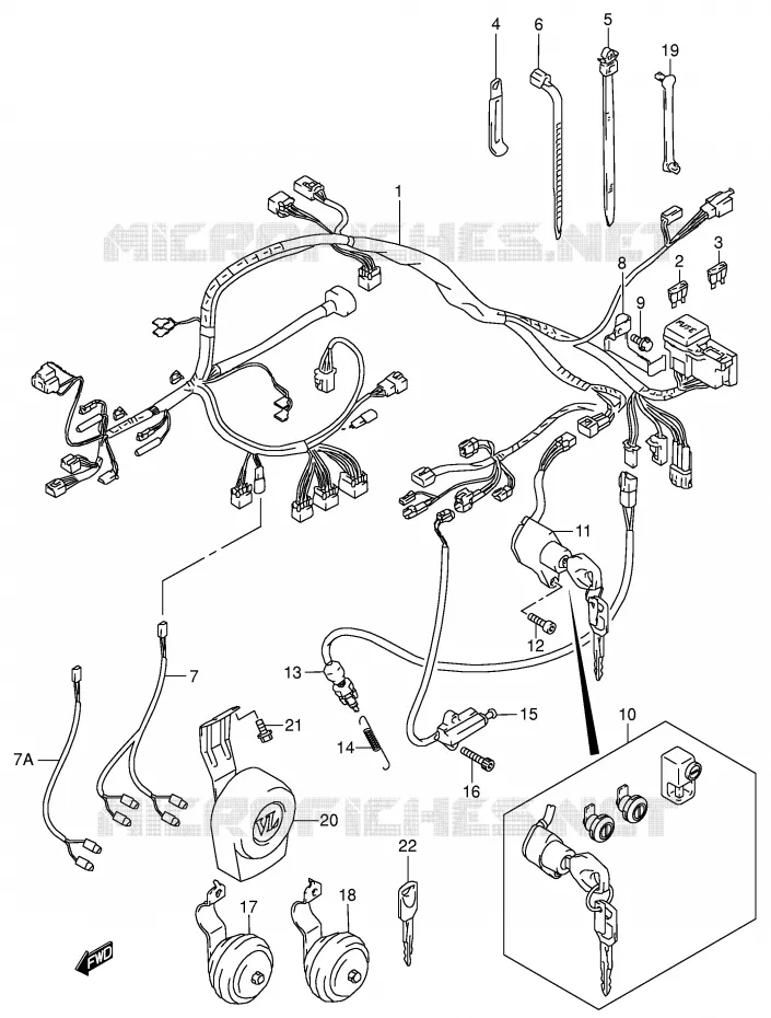 WIRING HARNESS (MODEL K4) Suzuki MOTO 1500 INTRUDER 2004  VL1500K4(E2)