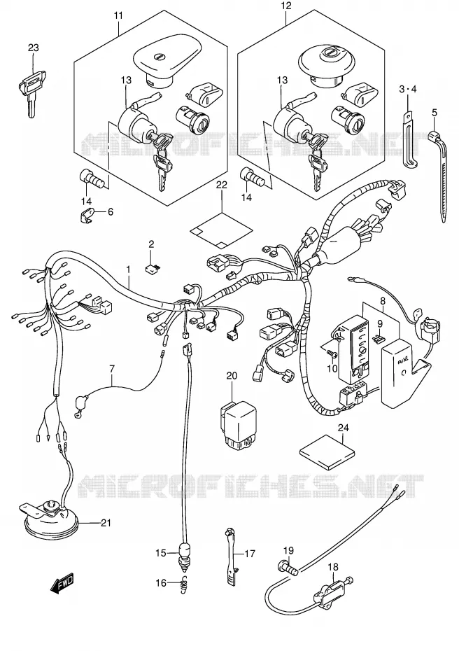 WIRING HARNESS (MODEL K4) Suzuki MOTO 800 INTRUDER 2003  VS800GLK3(E3/E28)