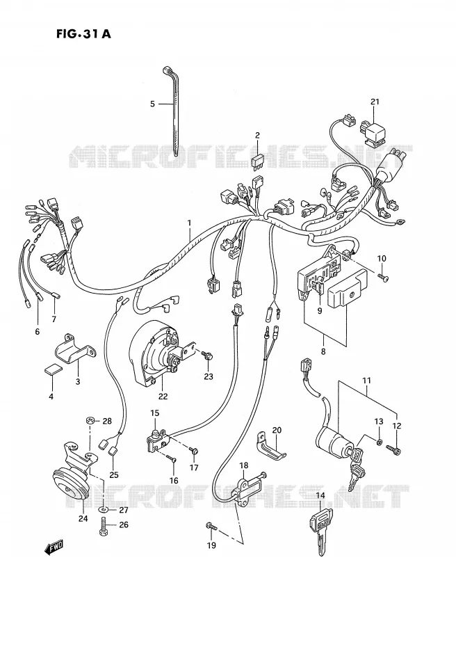WIRING HARNESS (MODEL S) Suzuki MOTO 1400 INTRUDER 1991  VS1400GLFM(E2)