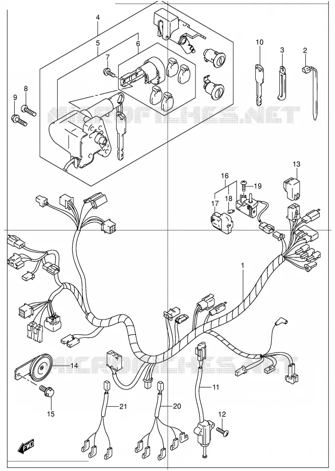 WIRING HARNESS (MODEL X) Suzuki SCOOTER 150 EPICURO 2000  UC150Y(E34)