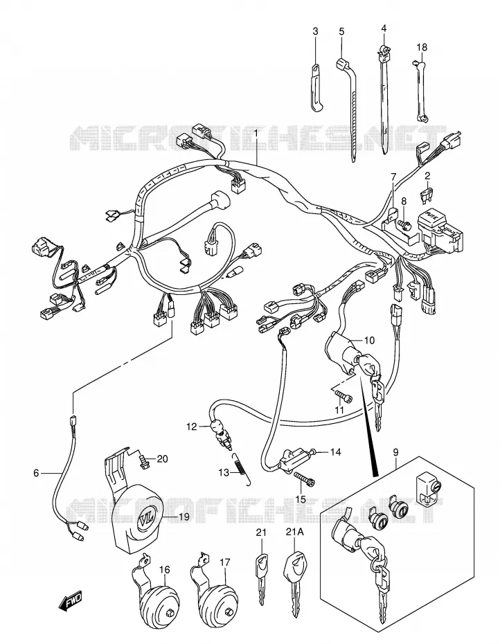 WIRING HARNESS (MODEL Y/K1/K2) Suzuki MOTO 1500 INTRUDER 1998  VL1500W(E2)