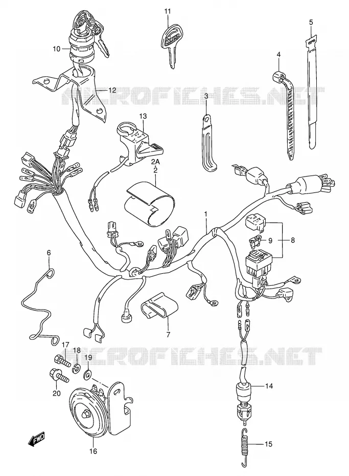 WIRING HARNESS Suzuki MOTO 50 TS-W 1993  TS50WP(E6)