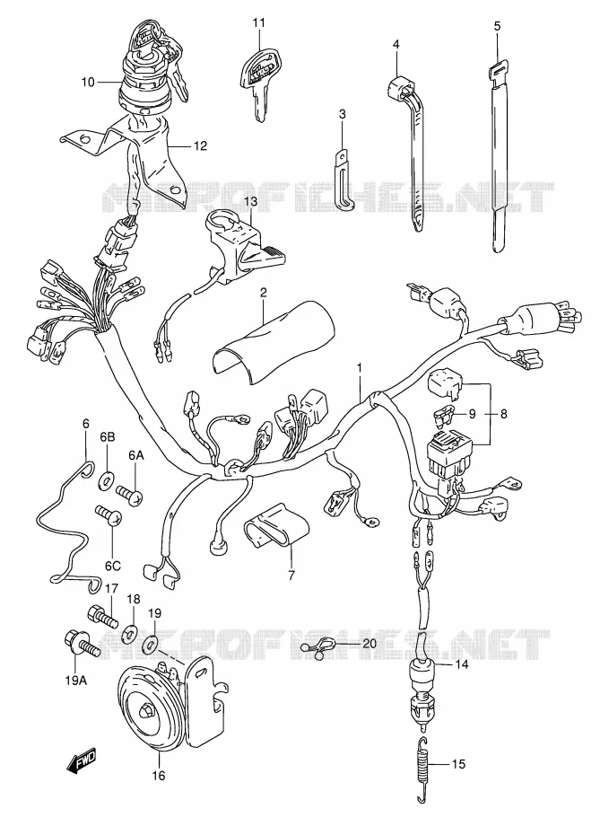 WIRING HARNESS Suzuki MOTO 50 TS-X 1994  TS50XKR(E1)