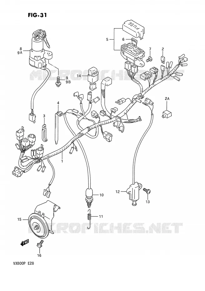 WIRING HARNESS Suzuki MOTO 800 VX 1993  VX800P(E28)