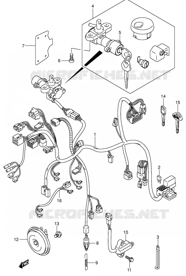 WIRING HARNESS (VL800K3/ZK3) Suzuki MOTO 800 VOLUSIA 2004  VL800ZK4(E2)
