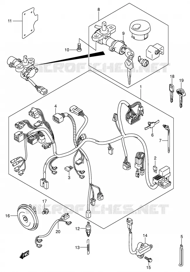 WIRING HARNESS (VL800K4/ZK4) Suzuki MOTO 800 VOLUSIA 2004  VL800K4(E2)