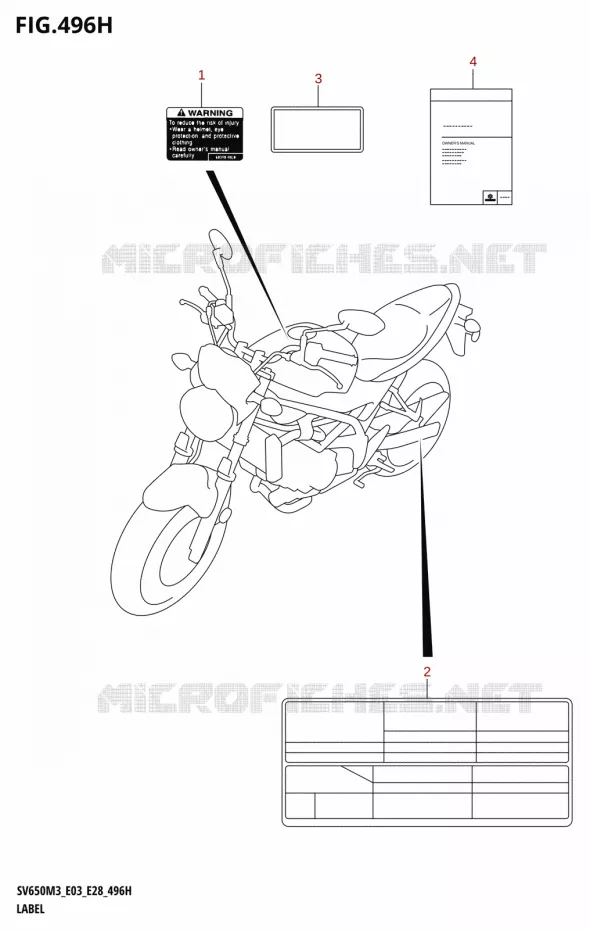 LABEL (E03) Suzuki MOTO 650 SV 2023  SV650A 2023 M3 (E28)