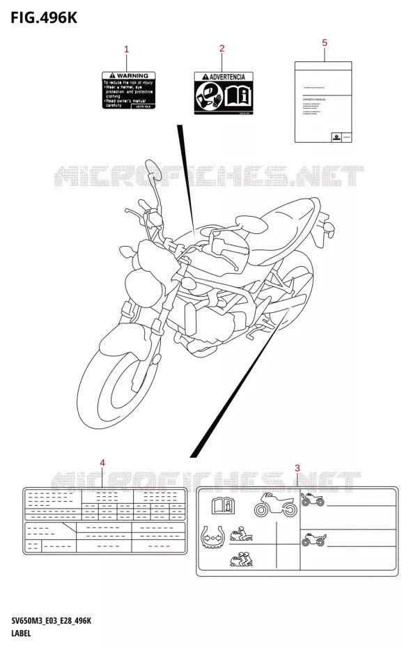 LABEL (E28) Suzuki MOTO 650 SV 2023  SV650A 2023 M3 (E28)