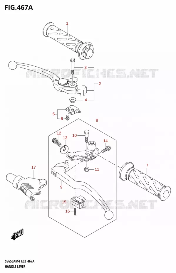LEVERS - HANDGRIPS Suzuki MOTO 650 SV 2024  SV650AM4 E19 2024 M4 (E19)