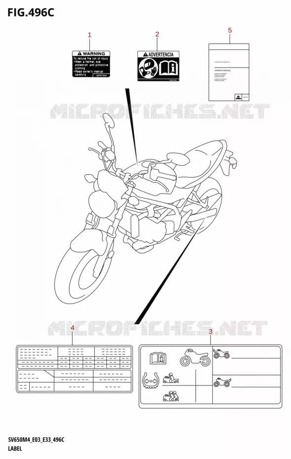 LABEL (SV650A:M4:E28) Suzuki MOTO 650 SV 2024  SV650AM4 E28 2024 M4 (E28)