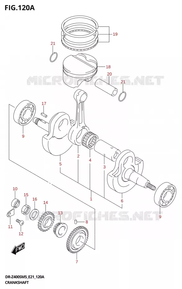 CRANKSHAFT Suzuki MOTO 400 DR-Z 2025  DR-Z400S 2025 M5 (E21)