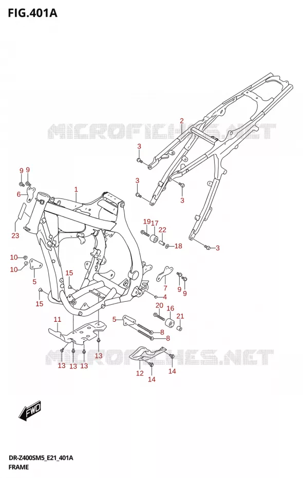 FRAME Suzuki MOTO 400 DR-Z 2025  DR-Z400S 2025 M5 (E21)