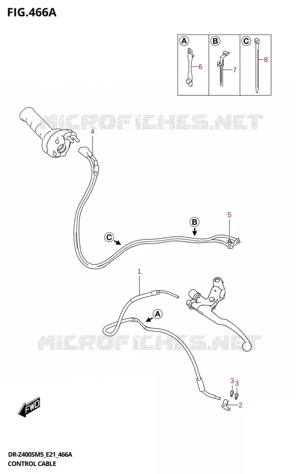 HANDLEBAR - CABLES Suzuki MOTO 400 DR-Z 2025  DR-Z400S 2025 M5 (E21)