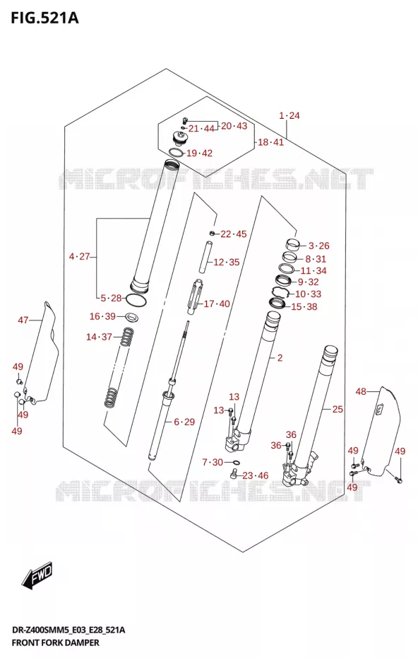 FRONT FORK Suzuki MOTO 400 DR-Z 2025  DR-Z400SMRL 2025 M5 (E28)