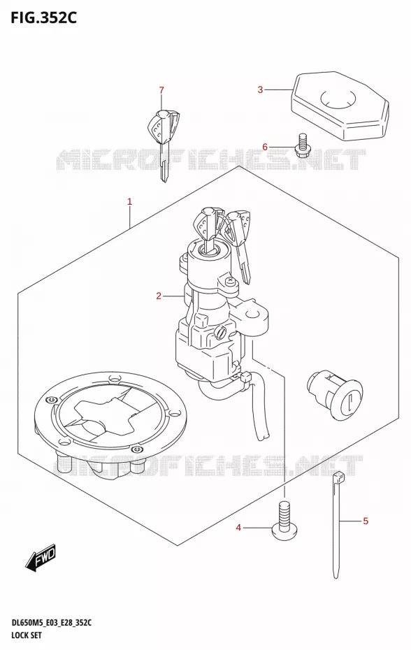 LOCK SET Suzuki MOTO 650 V-STROM 2025  DL650A 2025 M5 (E28)