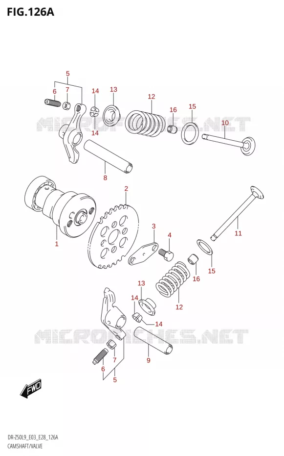 CAMSHAFT - VALVES Suzuki MOTO 50 DR 2019  DR-Z50 2019 L9 (E28)