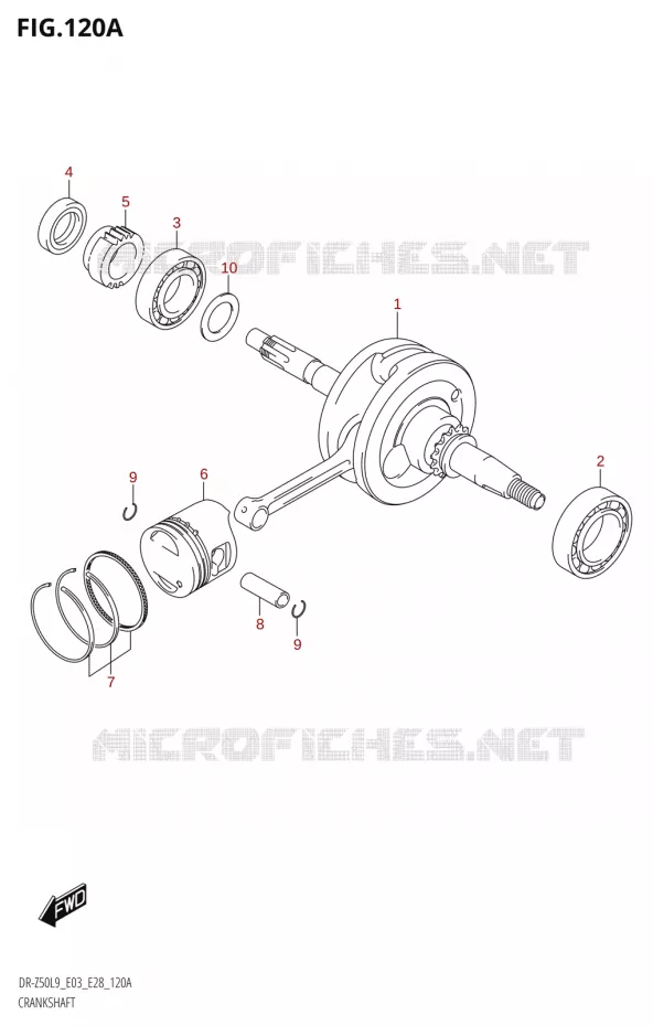 CRANKSHAFT Suzuki MOTO 50 DR 2019  DR-Z50 2019 L9 (E28)