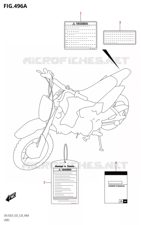 LABEL (DR-Z50:E03) Suzuki MOTO 50 DR 2019  DR-Z50 2019 L9 (E28)