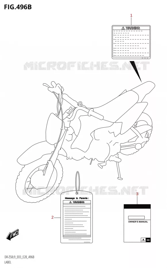 LABEL (DR-Z50:E28) Suzuki MOTO 50 DR 2019  DR-Z50 2019 L9 (E28)