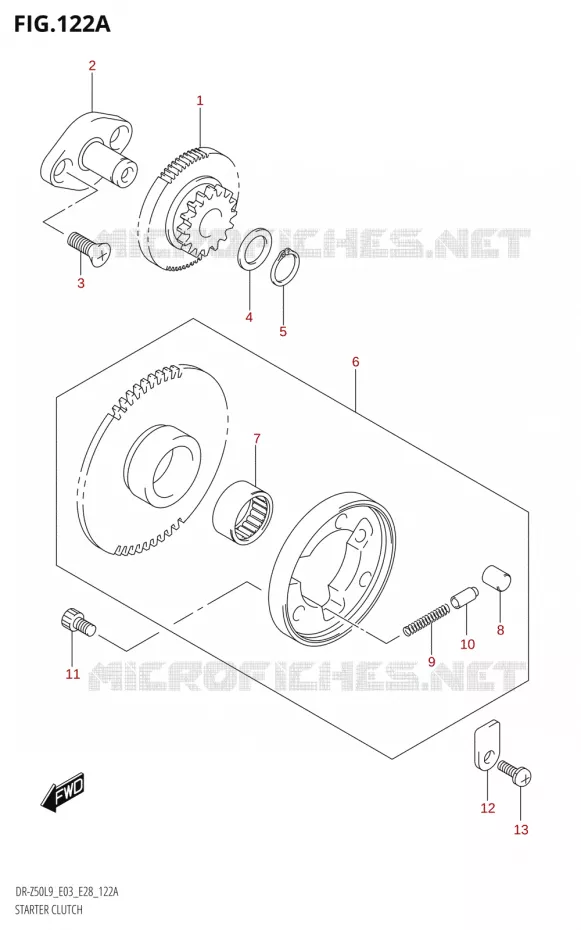 STARTER MOTOR CLUTCH Suzuki MOTO 50 DR 2019  DR-Z50 2019 L9 (E28)