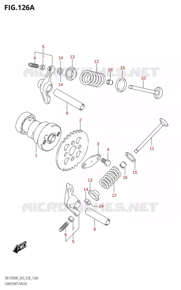 CAMSHAFT - VALVES Suzuki MOTO 50 DR 2020  DR-Z50 2020 M0 (E28)