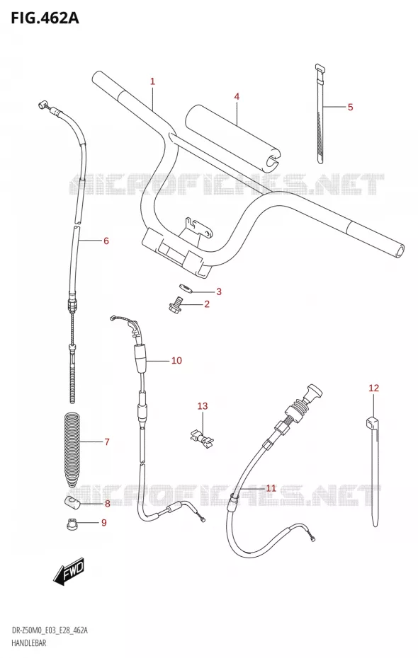 HANDLEBAR Suzuki MOTO 50 DR 2020  DR-Z50 2020 M0 (E28)