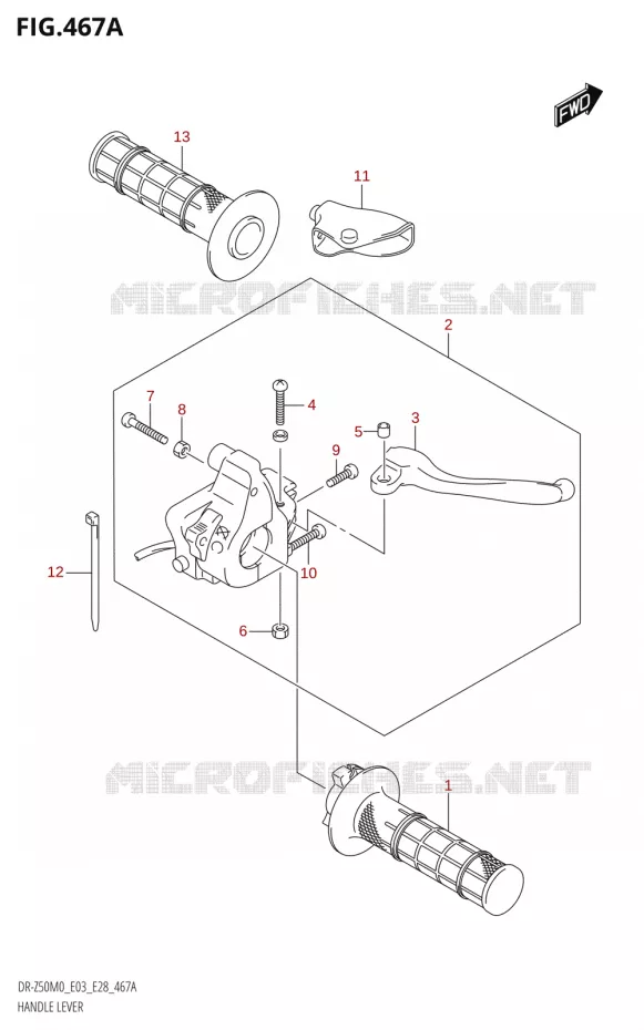 LEVERS - HANDGRIPS Suzuki MOTO 50 DR 2020  DR-Z50 2020 M0 (E28)