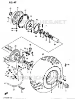 LEFT HAND REAR WHEEL for Suzuki OZARK 230 1987