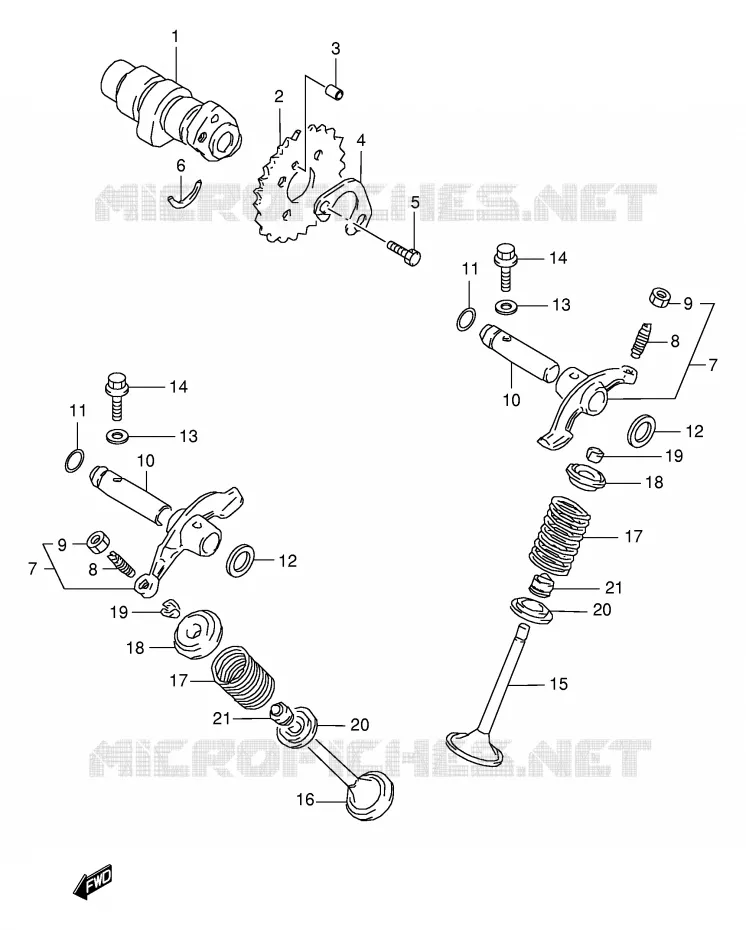 CAM SHAFT - VALVE Suzuki QUAD 160 OZARK 2000  LT-F160Y(P24)