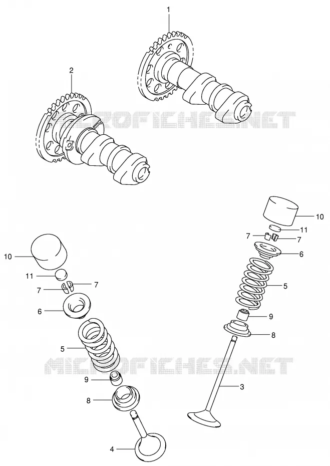 CAM SHAFT/VALVE Suzuki QUAD 400 QUADSPORT 2007  LT-Z400K7(E19)