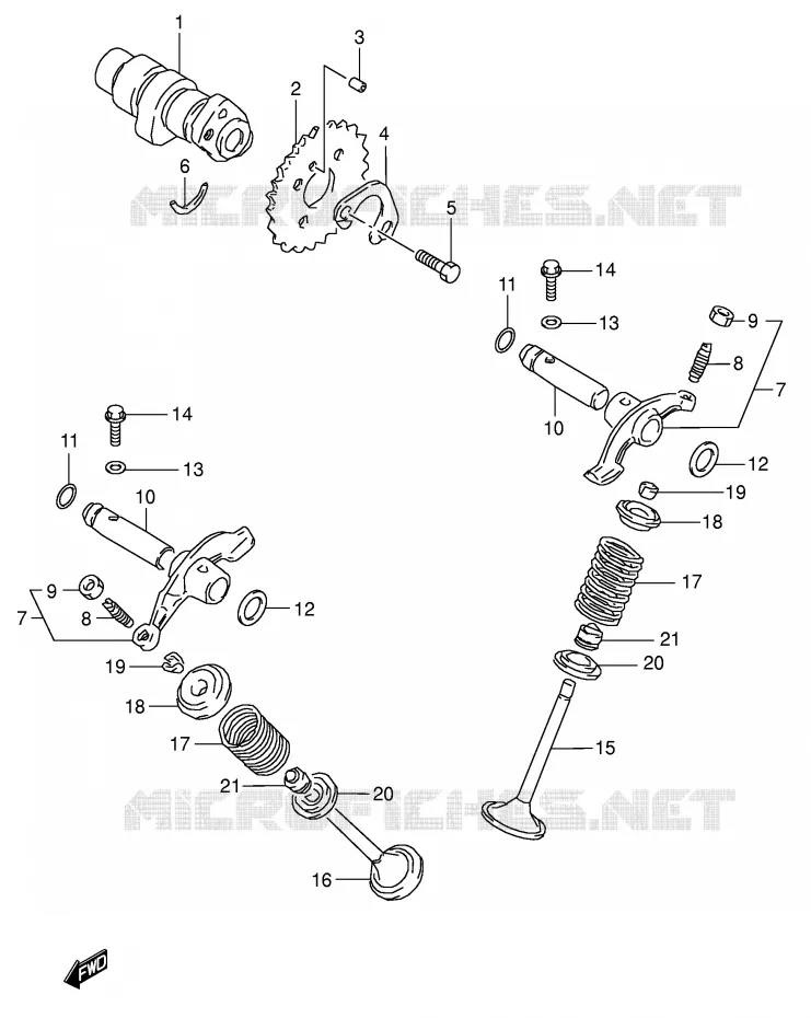 CAMSHAFT/VALVE Suzuki QUAD 160 OZARK 2003  LT-F160K3(P24)