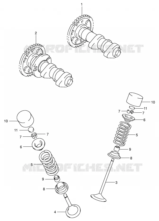 CAMSHAFT/VALVE Suzuki QUAD 400 QUADSPORT 2004  LT-Z400ZK4(E3/E28)