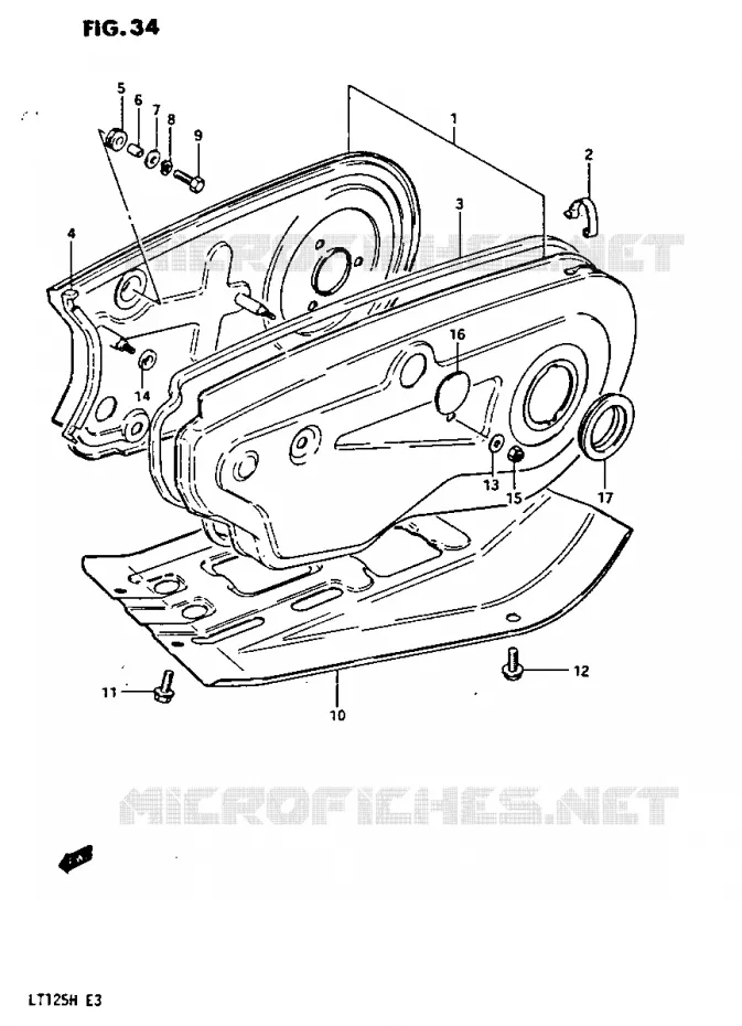 CHAIN GUARD Suzuki QUAD 125 QUADRUNNER 1985  LT125F(E3)