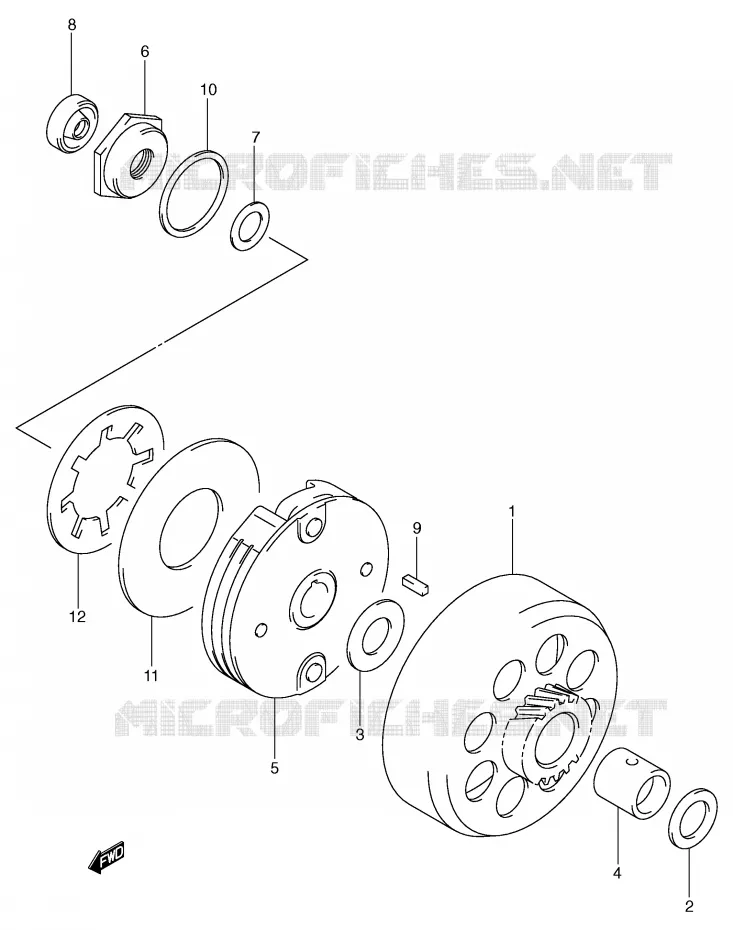 CLUTCH Suzuki QUAD 50 MINIQUAD-SPORT 2002  LT-A50K2(P3/P28)