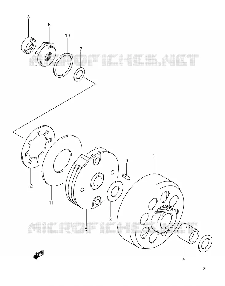 CLUTCH Suzuki QUAD 50 MINIQUAD-SPORT 2005  LT-A50K5(P2)