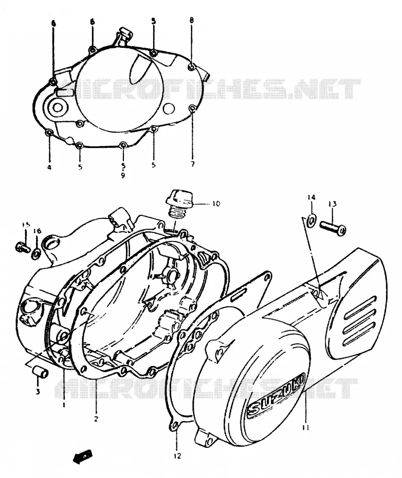 CRANKCASE COVER Suzuki MOTO 50 ZR 1999  ZR50SLKX