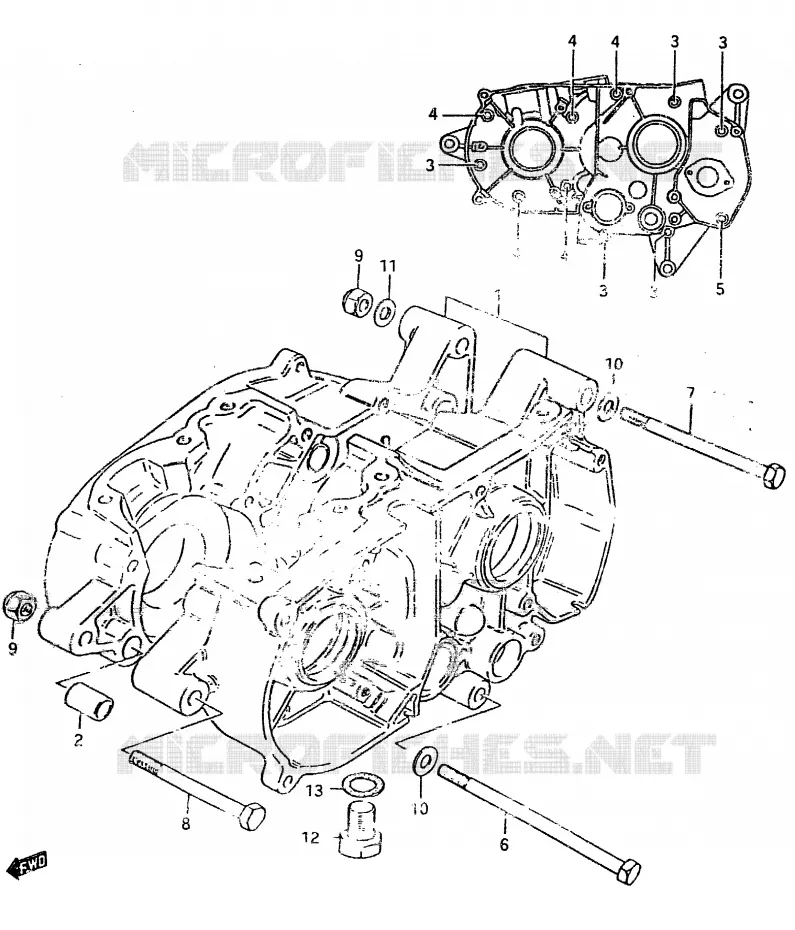 CRANKCASE Suzuki MOTO 50 ZR 1999  ZR50SKX