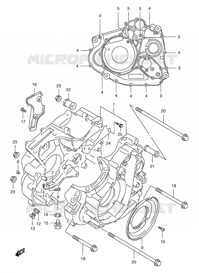 CRANKCASE Suzuki MOTO 650 FREEWIND 1997  XF650UV(E2)