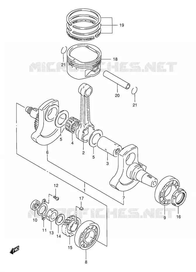 CRANKSHAFT Suzuki MOTO 650 FREEWIND 1997  XF650V(E2)